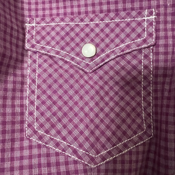 Panhandle Pearl Snap Shirt Check Western Long Sleeve 100% Cotton VISUAL photo - Picture 7 of 8